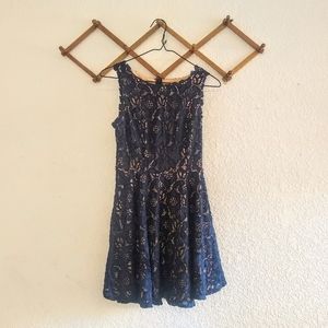 MOVING SALE Navy & Peach Fit & Flare Dress